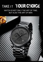 Reloj de Pulsera de Acero Inoxidable con Dial Pequeño Reloj de Negocios Impermeable con Correa de Cuero Automático Multifuncional de Marca Superior - details 1
