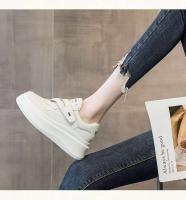 Zapatos blancos con suela absorbente de cuero para deportes de primavera y otoño para mujer - details 7