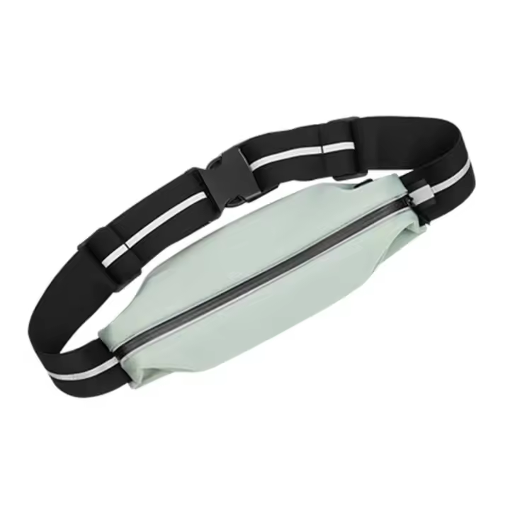 Riñonera de nailon para correr, riñonera deportiva ajustable reflectante con cremallera, riñoneras impermeables para correr, corredores atléticos - 1