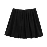 - Smooth Balloon Mini Women, Falda corta casual con cintura alta elástica para mujer - details 1