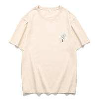 Top casual de algodón peinado con diseño de estampado creativo, rosa romántica de verano Unisex, 170g - details 3