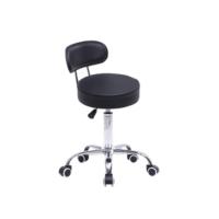 Taburete con Ruedas Silla Trabajo Altura Ajustable Giratorio Taburete de Oficina con Asiento de Silla de Montar Negro - details 8