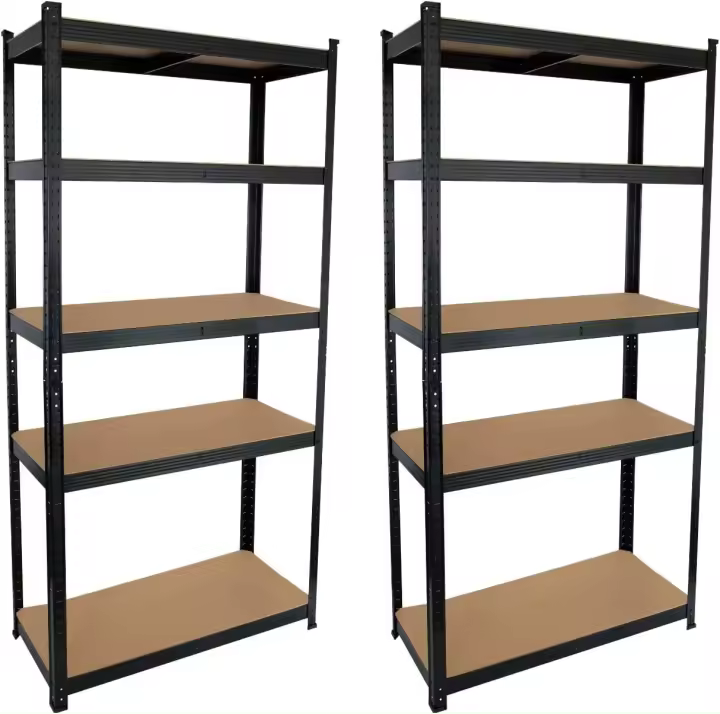 Estantería Modular Almacenaje (Pack 2), Acero y MDF Antihumedad, Hogar, Trastero, Garaje, 5 Baldas Ajustables, Carga Máxima 875Kg, 90x40x180cm (Largo x Ancho x Alto) - 1