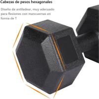 Pesas y Mancuernas Juego de Mancuernas Hexagonales Pesas de Ejercicio pesa Gimnasio en Casa para Gimnasio Fitness Negra - details 3