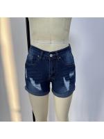 Pantalones cortos de mezclilla de verano para mujer, pantalones cortos ajustados con agujeros rasgados - details 11