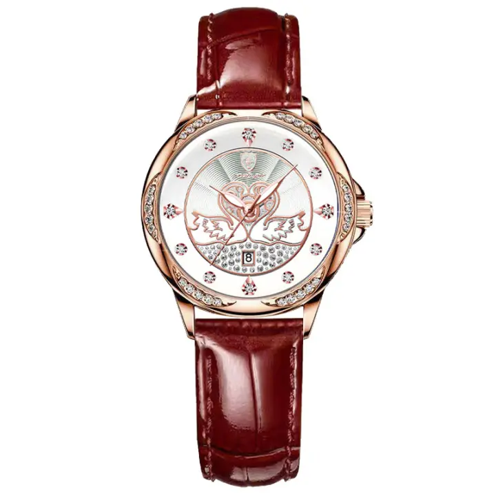 Reloj de cuarzo con calendario, luminoso, impermeable, de marca suiza para mujer. - 1