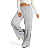 Pantalones anchos de mujer estilo casual cintura alta algodón y poliéster tela batik elástica de alta elasticidad - details 14