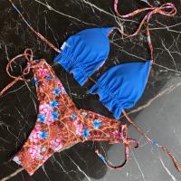 Conjunto de Bikini Push Up Estampado Brasileño Traje de Baño de Playa con Cintura Baja sin Aros - details 9