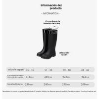 Botas de Lluvia de Tacón Alto Impermeables Zapatos de Invierno Cálido para Mujeres con Boca Ancho - details 0