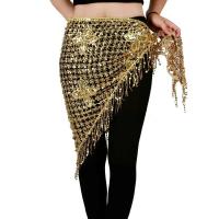 Nuevo pañuelo con nalgas elásticas, borlas largas, lentejuelas triangulares, cinturón de escenario de tercer nivel para danza del vientre, accesorios para chal, - details 1