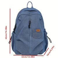 Mochila para deportes al aire libre: moderna mochila vaquera con múltiples compartimentos, cierre de cremallera y bolsillos utilitarios para correr, entrenar y uso informal - details 3