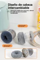 Cepillo de Limpieza Automático para Platos Mango Largo Limpieza de Ollas y Panes - details 7