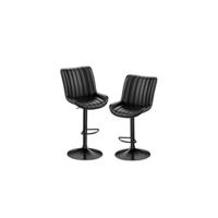 Taburete de Bar Juego de 2, Taburetes Altos de Cocina, Silla de Bar de Sintético de Cuero Regulable en Altura con Respaldo y Reposapiés, Giratorio en 360. ° , para Cocina, Mostrador, Bar, Blanco - details 8