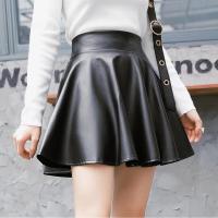 Faldas de piel sintética para mujer, minifalda corta elástica de cintura alta, multiusos, para trabajo de patinadora, club nocturno - details 1