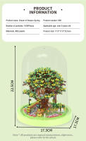 Seasonal Building Block Toy Flower with Dust Cover DIY Treehouse Model Bricks with Light Ornament Romantic Gift for Girlfriend - details 7