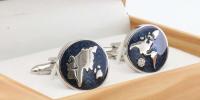 Gemelos con mapa del mundo para hombre IGame, hechos de material de latón de alta calidad, diseño de globo azul, regalo - details 14