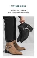 Moda para hombre Botas de cuero británicas con aumento de altura Negocios Retro Cremallera Locomotora Botas de tacón alto - details 1
