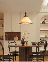 LEFANGXING Lámpara de Dinería de Tela Retro Estilo Wabi-sabi para Dormitorio, Tienda de Ropa, Sala de Estar Luz de Alumbramiento de Lino y Algodón Zen Crema - details 5