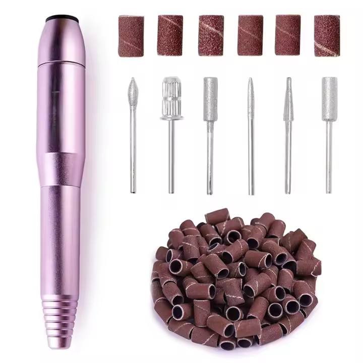 Portable Electric Nail Drill, Compact Efile Electrical Professional Nail File Kit for Acrylic, Gel Nails, Purple - 1