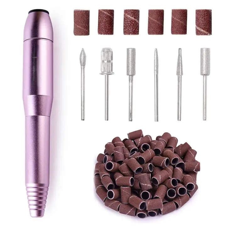 Portable Electric Nail Drill, Compact Efile Electrical Professional Nail File Kit for Acrylic, Gel Nails, Purple - 1