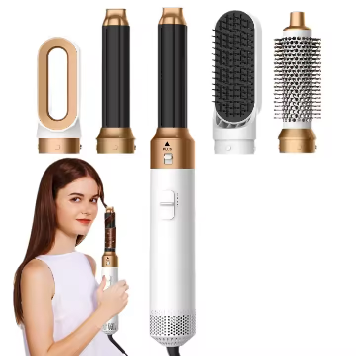 Cepillo secador de pelo, 5 accesorios para cabellos lisos y luminosos, ondas suaves o rizos marchos - 1