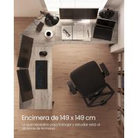 Escritorio de Esquina en Forma de L 149 x 149 x 76 cm Ahorro de Espacio Oficina en Casa Juegos - details 12