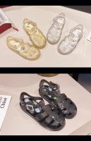 Nuevos zapatos de gelatina romana para niños, zapatos con agujero en la cabeza, zapatos de playa para vadear para niñas - details 27