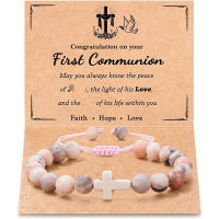 pulsera de piedra volcánica para hombre y mujer, brazalete de cuerda elástica, regalo para el Día del Padre, piedra lunar volcánica,Pulsera de regalo del Día de la Madre - details 2