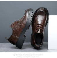 Nueva plataforma de moda, zapatos casuales, zapatos de cuero de punta grande para hombres de negocios británicos, cuero genuino - details 23