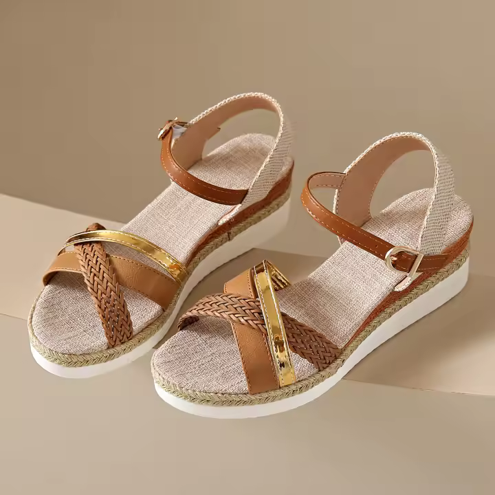Zapatos de verano para mujer, sandalias con tacones de cuña a la moda, zapatos - 1
