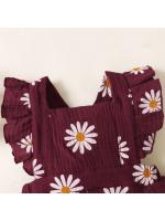 Verano recién nacido bebé niñas de 0 a 18 meses mameluco estampado de girasol sin mangas lindo mono de una pieza para niños - details 2