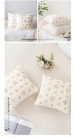 BZ016 Navidad color sólido bordado copo de nieve lentejuelas funda de almohada dormitorio sofá funda de cojín decorativo - details 5