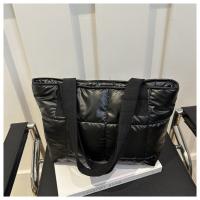 Moda señoras Tote bolsos de gran capacidad de algodón acolchado bolsa de compras rombo bolso portátil acolchado sólido para viajes de ocio - details 18