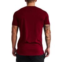 Camiseta de manga corta con cuello en V para hombre, prenda deportiva de algodón, ajustada, transpirable, para correr al aire libre - details 10