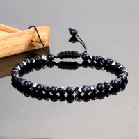 Pulseras de cuentas de hematita Irregular de 4mm para hombre, pulseras y brazaletes de cuentas de piedra de Lava de ojo de tigre Natural, Pulsera de joyería clásica para mujer - details 13