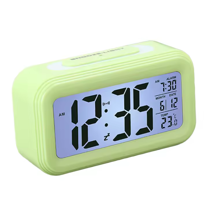 Reloj despertador electrónico silencioso, dispositivo sensible a la luz, LED, para personas perezosas, para dormir - 1