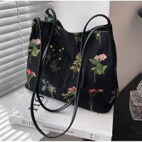 Bolso tote con estampado floral, bolso de hombro bordado de moda, bolso de mano informal para mujer - details 1
