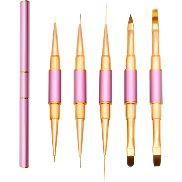 Kit de Manicura de Uñas de Gel Scttomon 10 Pinceles de Doble Punta para Decoración de Acrílicas Permanentes - 1