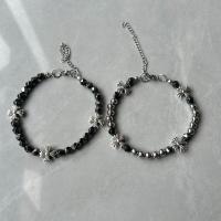 Pulsera con colgante de cruz de hip-hop versátil con cuentas de piedra biliar negra de moda para hombres - details 9