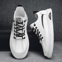 Producto zapatos blancos de cuero de caña baja tendencia ins zapatos deportivos casuales moda personalizada color sólido versátil zapatos de hombre - details 3