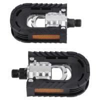 1 par de pedales de aluminio universales antideslizantes anchos, pedales de bicicleta de carretera ligeros y plegables - details 2