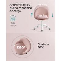 Silla de Oficina en Casa, Silla Giratoria de Algodón y Lino, Silla de Escritorio, Acolchada con Espuma, Altura Ajustable, para Estudio, Dormitorio, Azul Pálido OBG020Q01 - details 22