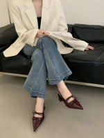 Tacones altos de moda puntiagudos de nicho nuevo arco dulce bolsa de tacón grueso sandalias de cabeza zapatos de mujer - details 30