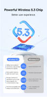 Baseus-Adaptador USB 5,3, Adaptador con Bluetooth, Dongle para PC, portátil, altavoz, receptor inalámbrico de Audio - details 2
