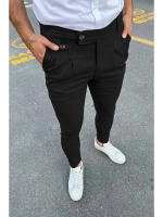 Pantalones formales informales con decoración de Bolsillo falso para hombre, nuevos - details 7