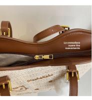 Bolso tejido informal para vacaciones en la playa de verano para mujer, bolso versátil para las axilas para ir de compras y viajar, 2025 - details 2