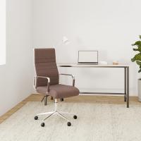 Silla De Oficina Kolumbus Ergonómica En Tela con Ruedas I Silla De Escritorio Regulable En Altura y Giratoria, Color:marrón - details 1