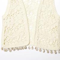PB&ZA2025shell decoración borla cuello en V tejido sin mangas nicho estilo de vacaciones chaleco chaleco top ropa de verano para mujer - details 3