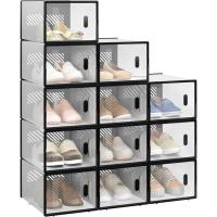 Cajas de Zapatos de Plástico Transparentes Apilables y Plegables Organizador de Zapatos para Armario con Tapa Frontal - details 16
