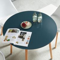 Mesa de Comedor, Estilo escandinavo Ronda Mesa y Patas de Madera de Haya, 80*72 cm, Color Blanco - details 32